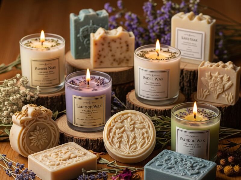 Velas e sabonetes artesanais decorativos