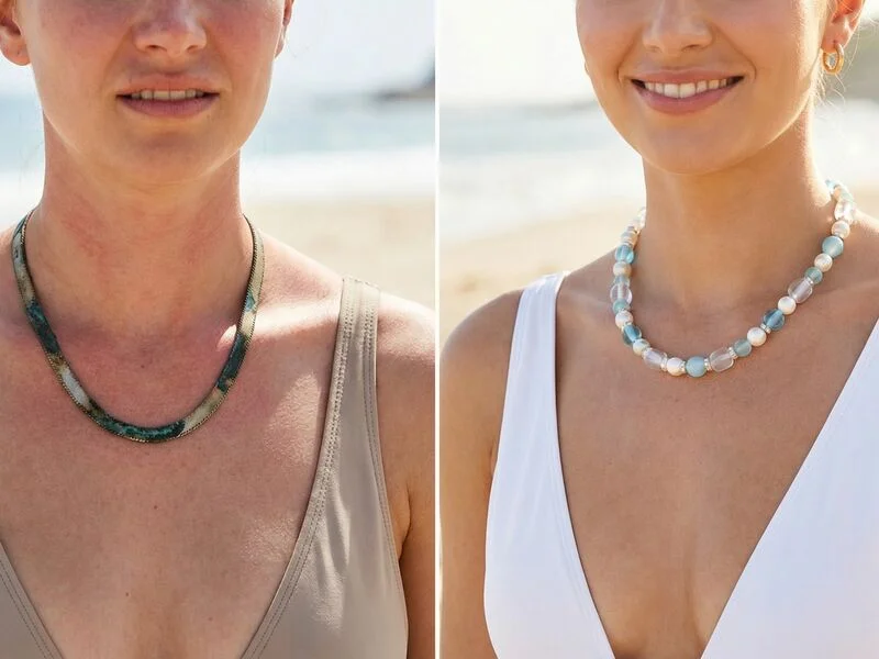 Colares elegantes na praia