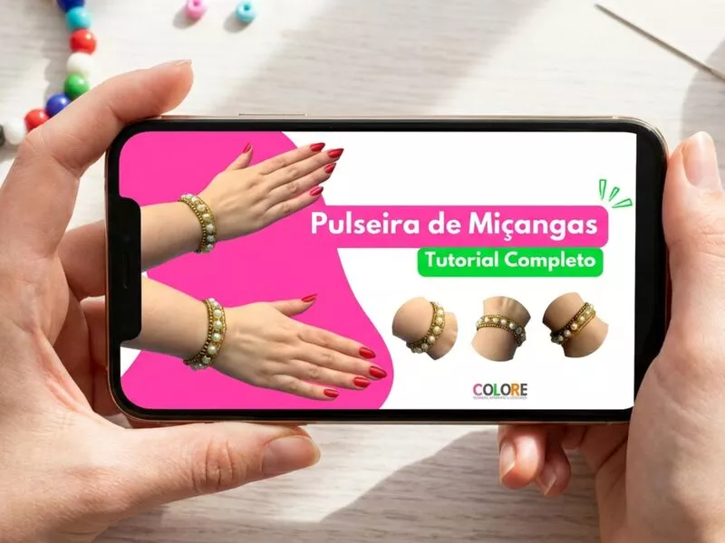Tutorial de pulseira de miçangas em smartphone